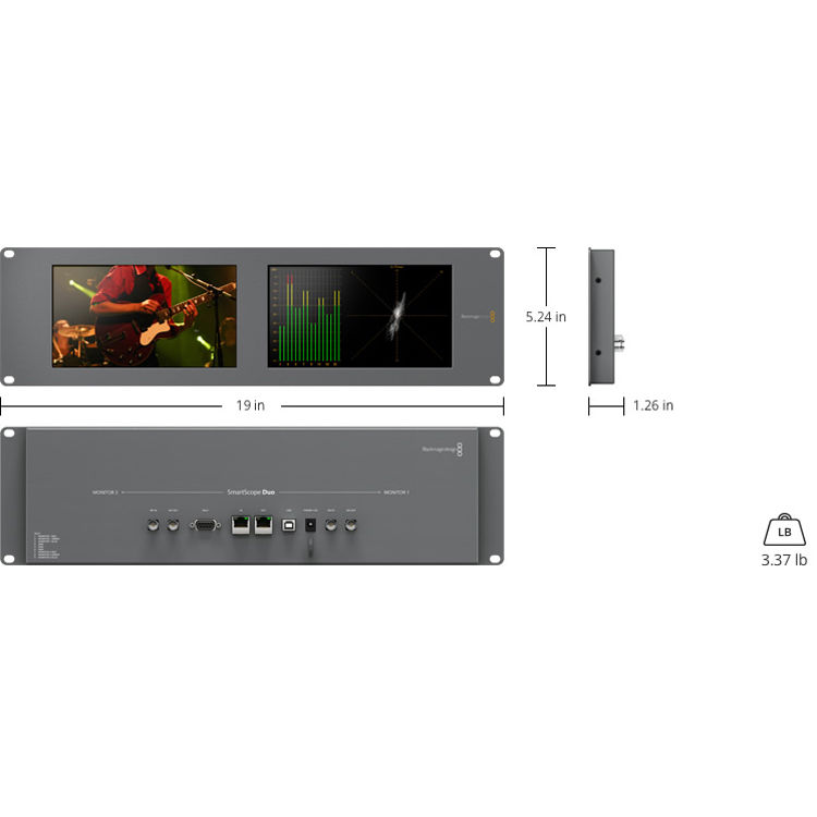 Blackmagic Design Smartscope Duo 4k Rack Mounted Dual 6g Sdi Monitors